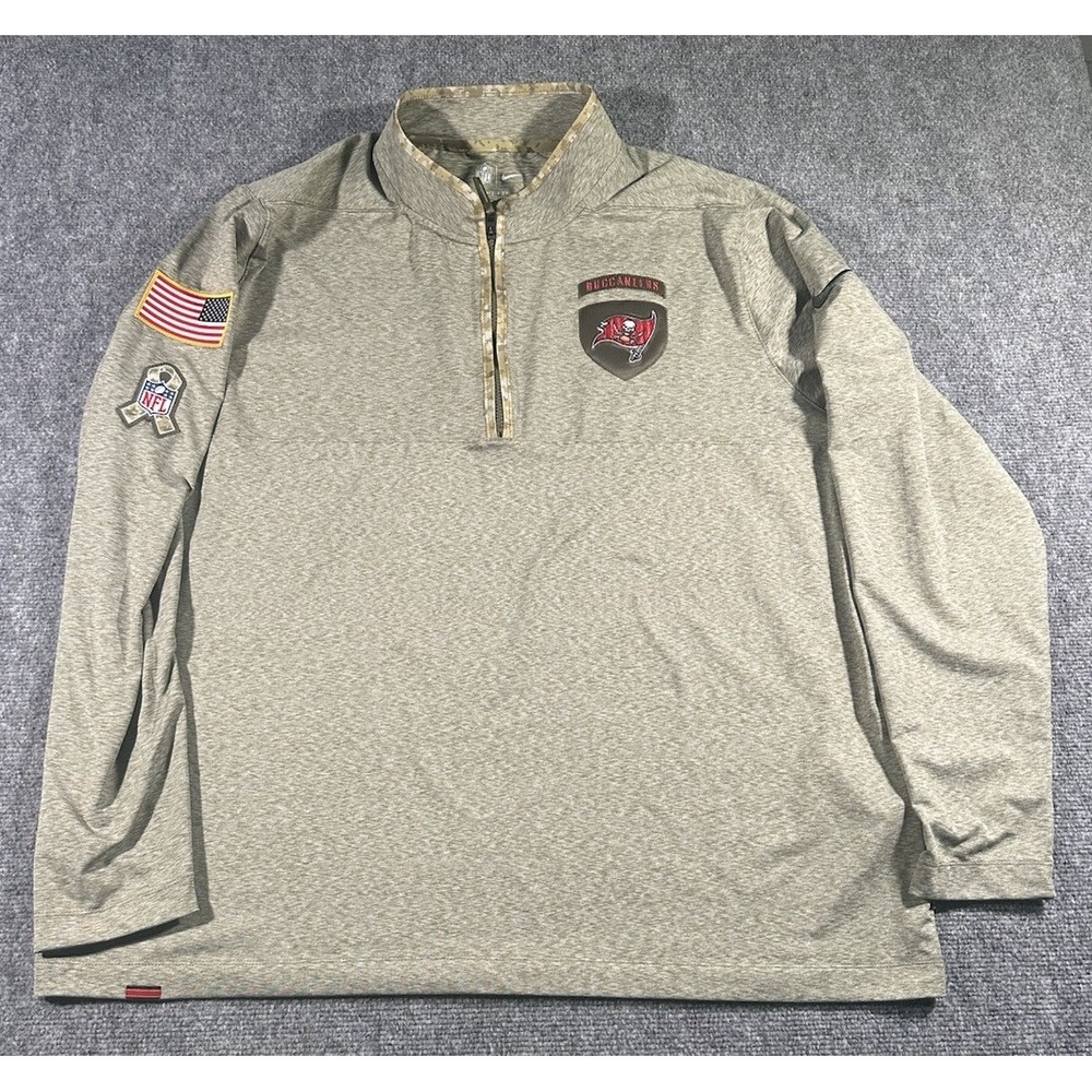 Nike NFL Tampa Bay Buccaneers Mens 2XL Green 1/4 Zip Salute To Service